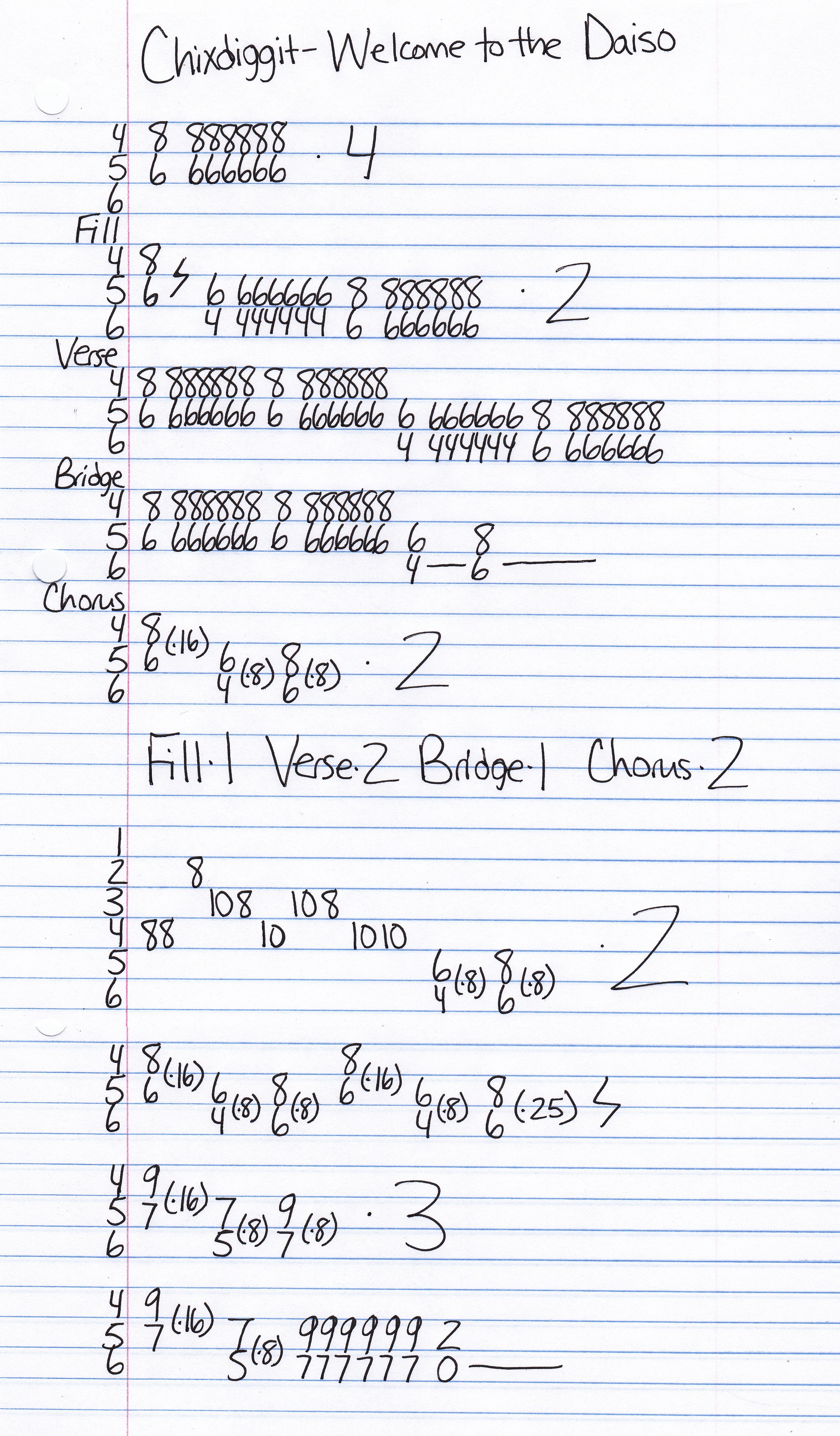 High quality guitar tab for Welcome to the Daiso by Chixdiggit off of the album Pink Razors. ***Complete and accurate guitar tab!***